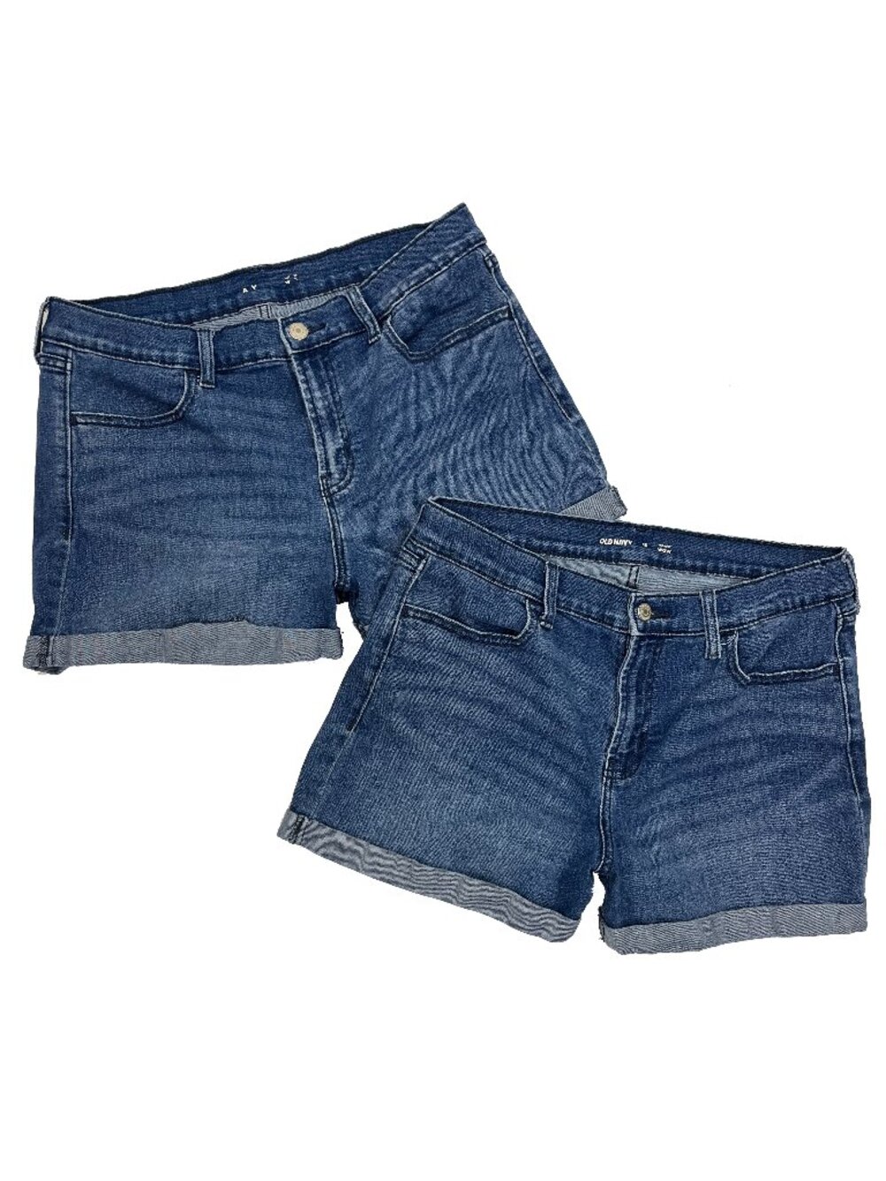 Old Navy WOW Mid Rise Jean Denim Shorts Lot Womens Size 10 Stretch